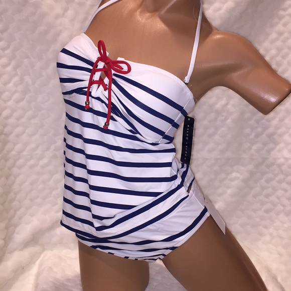 NEW Ralph Lauren Striped Tankini Panty Swimsuit - Picture 4 of 8